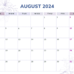 August 2024 Calendar Printable