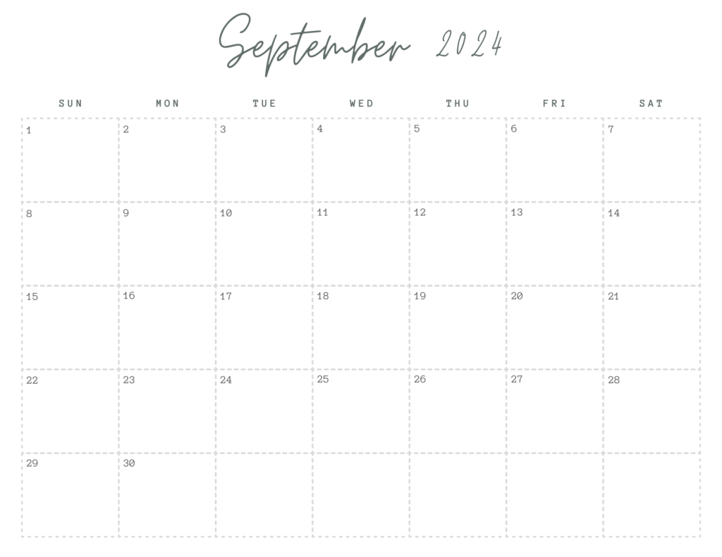 simple september calendars printable